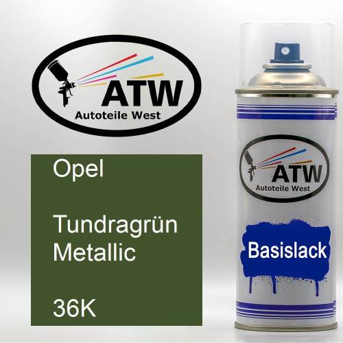 Opel, Tundragrün Metallic, 36K: 400ml Sprühdose, von ATW Autoteile West.